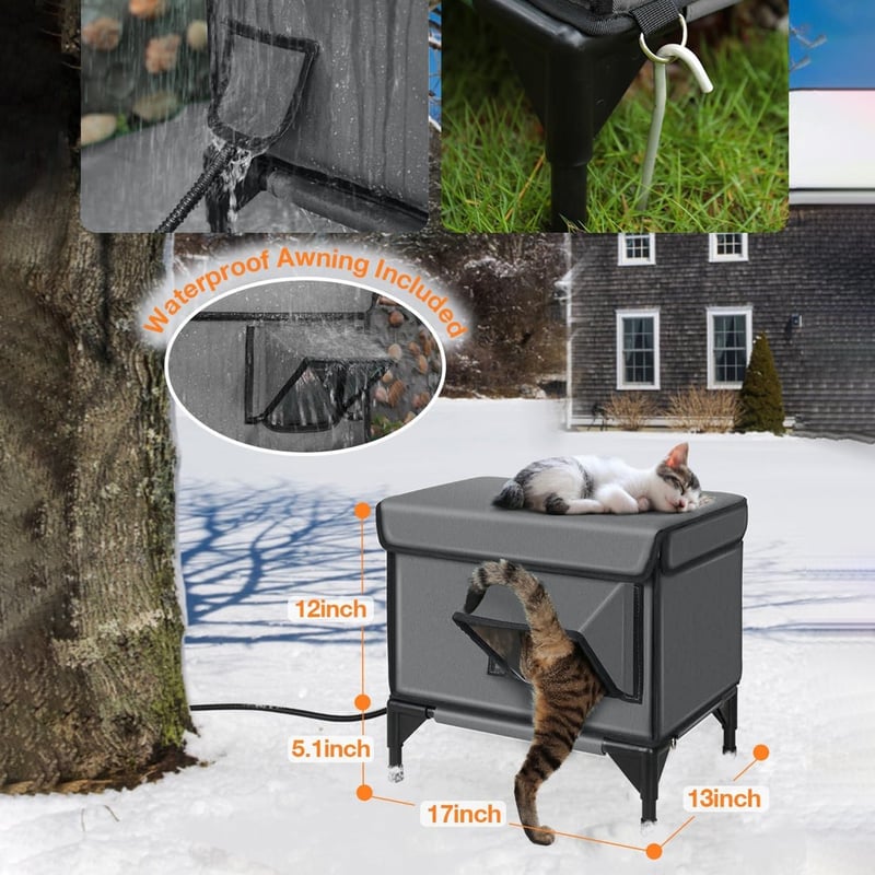 Sakerplus Premium Heated Cat House