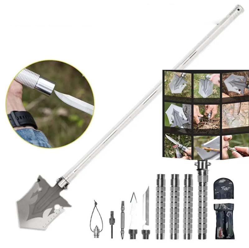 Multifunctional portable outdoor camping engineer shovel