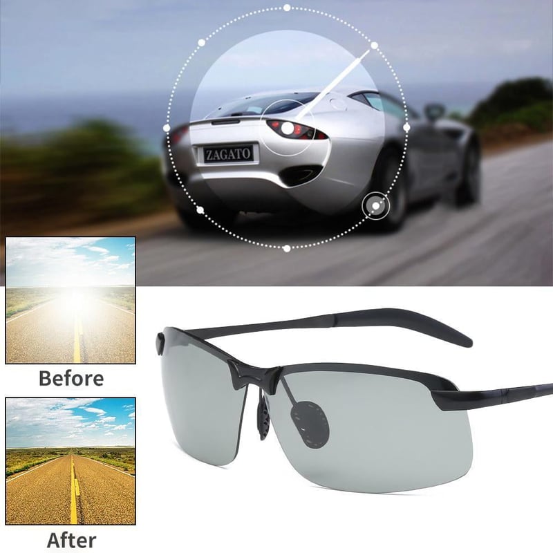 New-Photochromic Sunglasses with Anti-glare Polarized Lens