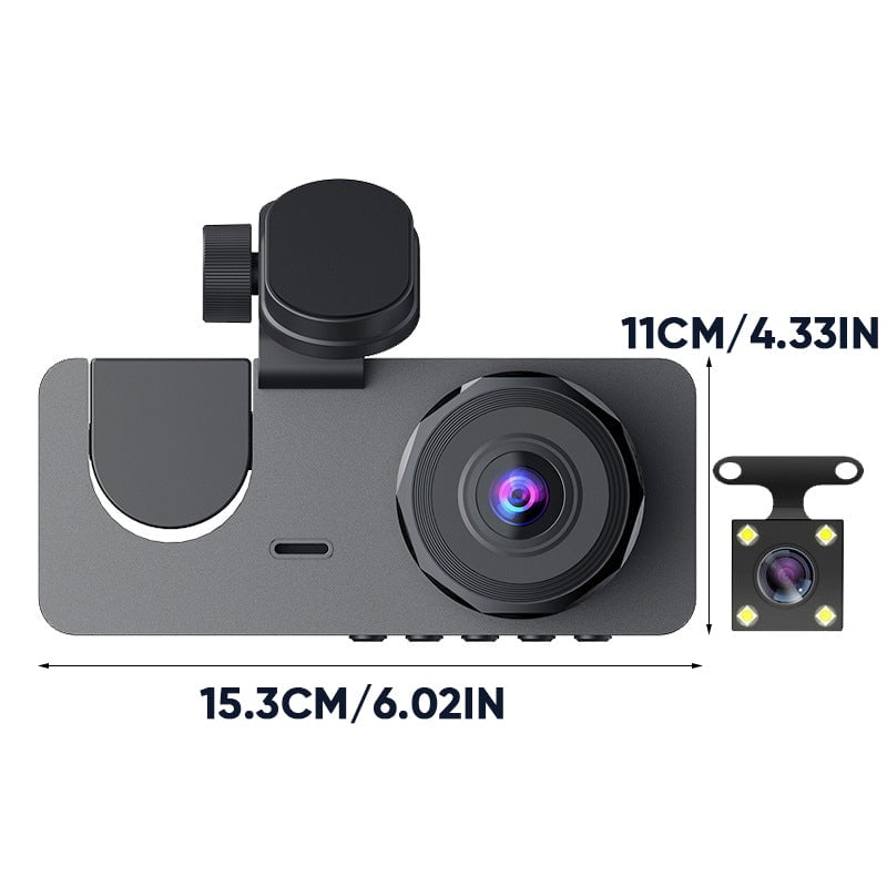 HD triple-lens driving recorder