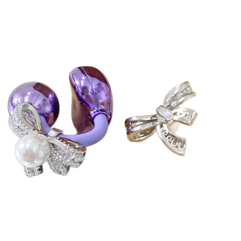 Bluetooth Headphones with Pearl Bow and Ear Clip