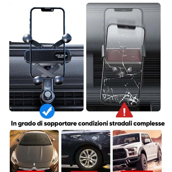 Supporto girevole per telefono da auto