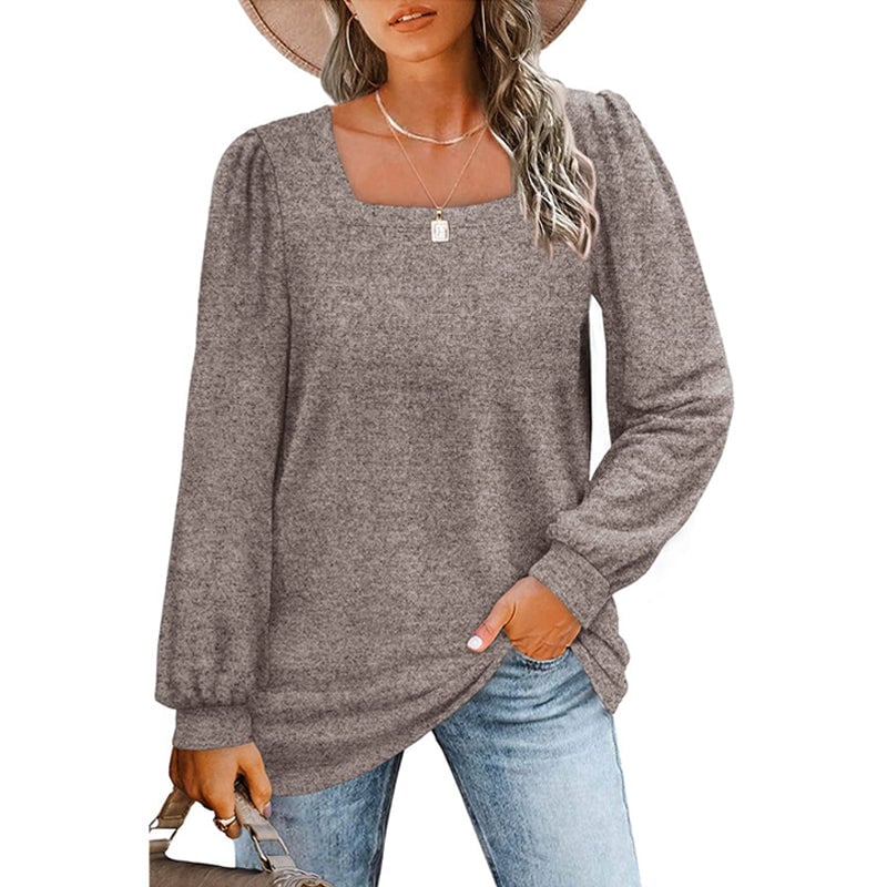 Puff Sleeve Square Neck T-Shirt