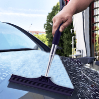 Retractable Rear-View Mirror Wiper with Layered Brush Head