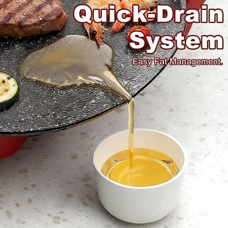 Non-Stick Electric BBQ Grill with Temperature Control