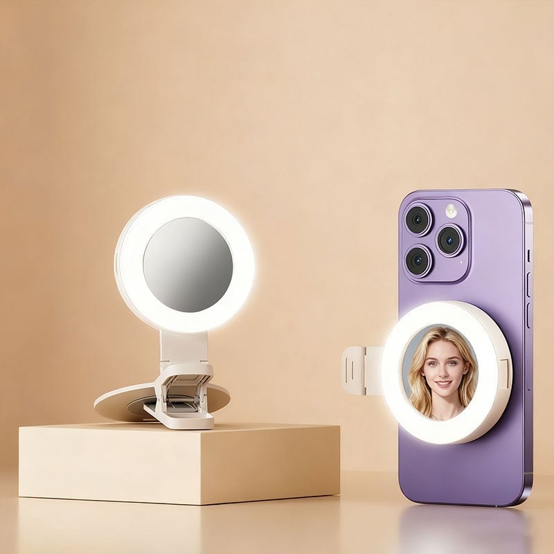 Portable Mobile Phone Rear Selfie Mirror Fill Light