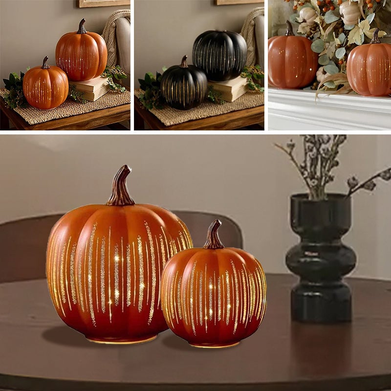 Leuchtender Kürbis für die Wohnraumdekoration