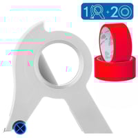 Schneidwerkzeug + 2 Rollen Aufkleber (rot)