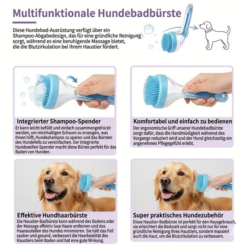 Neue 2-in-1 Haustierbad- und Pflegebürste