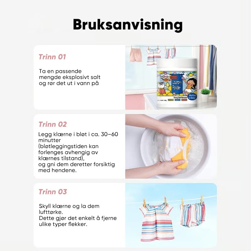Hyperkonsentrert Sterkt Flekkfjernerpulver for Klær