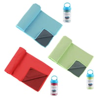 Premium Instant Cooling Towel Set with Storage Bottle