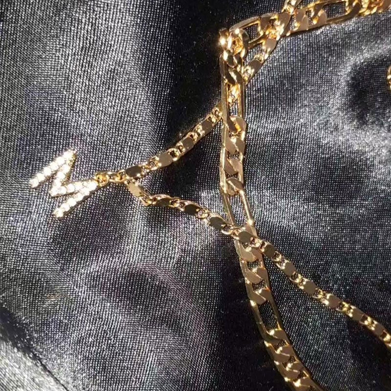 A-Z Letter Layered Ankle Bracelets for Women