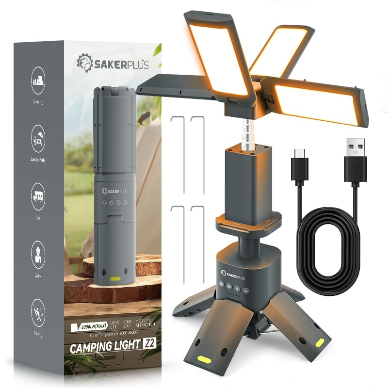 SakerPlus Camping Lantern with Four Led Lamps