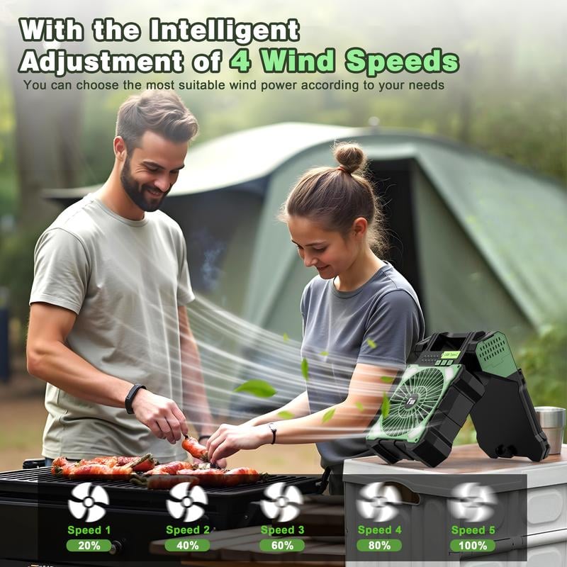 Sakerplus Solar Powered Portable Camping Fan