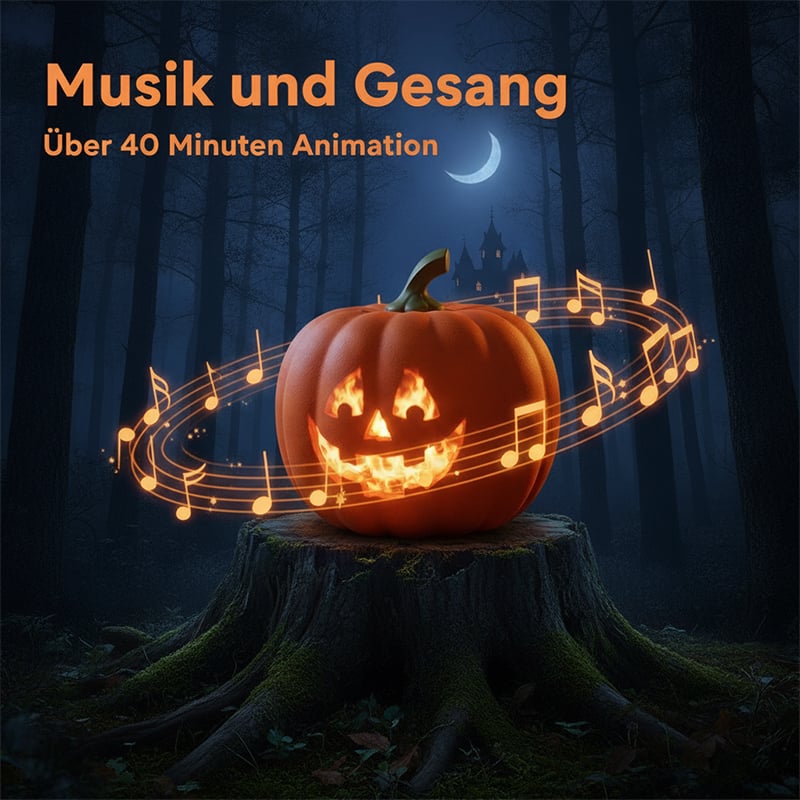 😊Animierte, sprechende Halloween-Kürbis-Projektorlampe