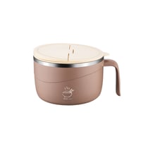 Stainless steel instant noodle bowl-With folding cutlery