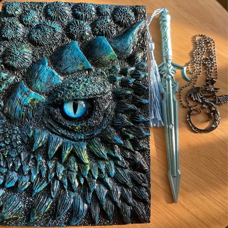 🐉Dragon Eye 3D Embossed Journal - Handmade Resin Engraved Notebook🐉