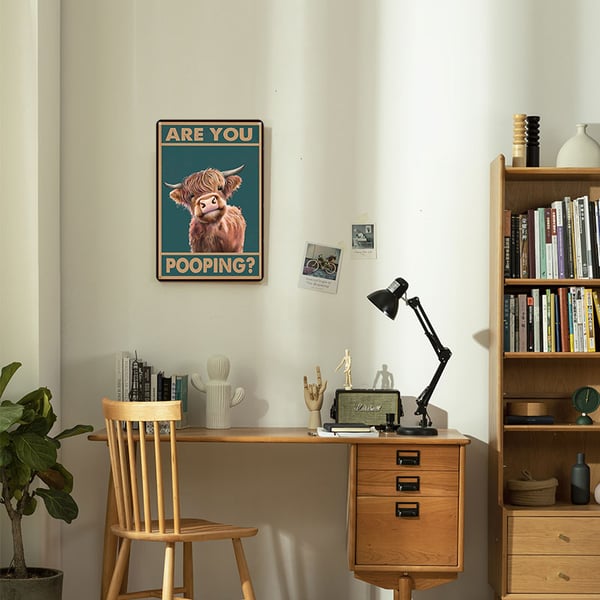 Vintage Highland Cow Tin Sign