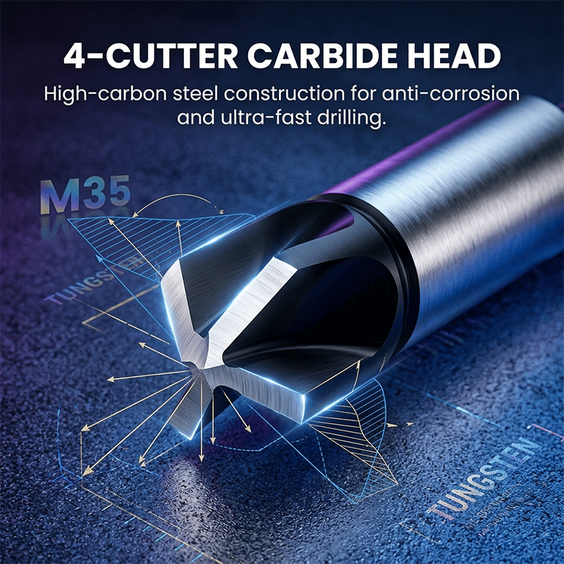 Sakerplus® Semi-Auto Depth Limit 4-Blade Countersink Drill