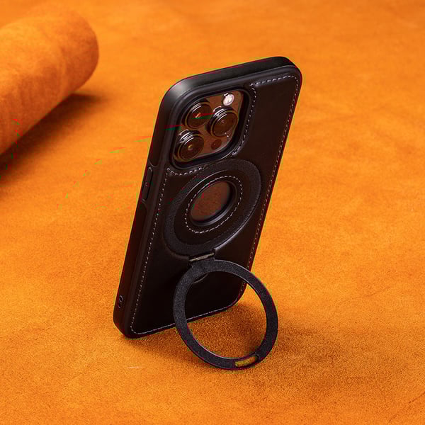 Full-Coverage Shockproof Leather Magnetic Stand iPhone Case