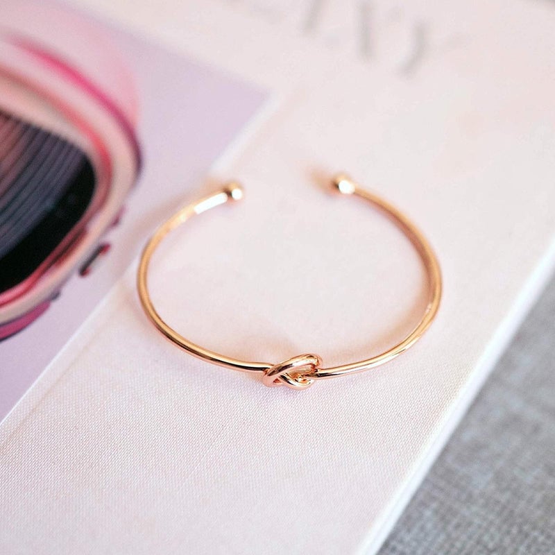 Adjustable Infinity Love Knot Bangle Bracelet