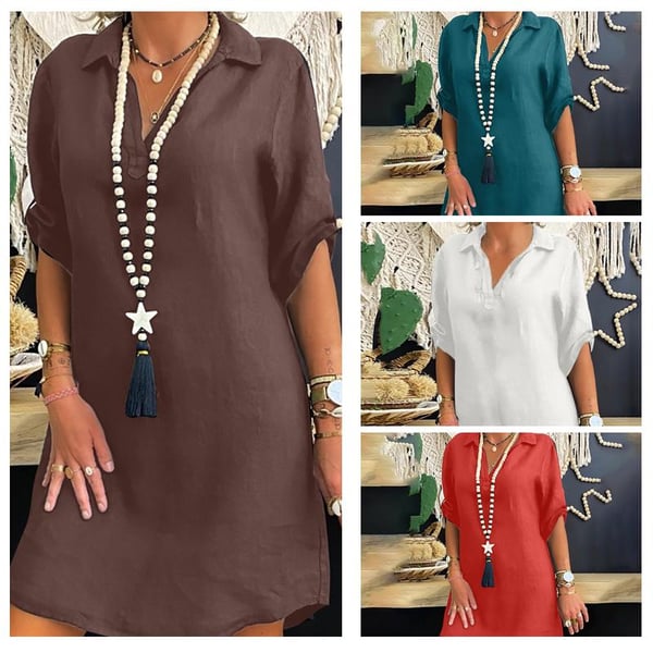 Nordisk Kortärmad Skjortklänning