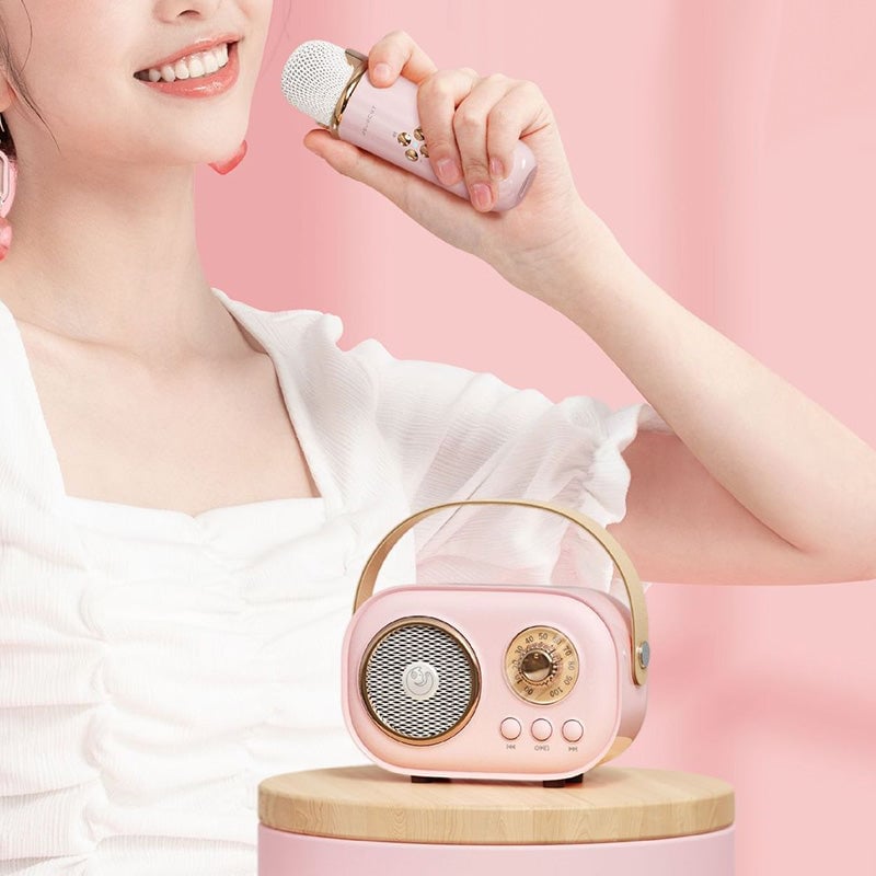 Mini Karaoke-maskin med trådløs mikrofon