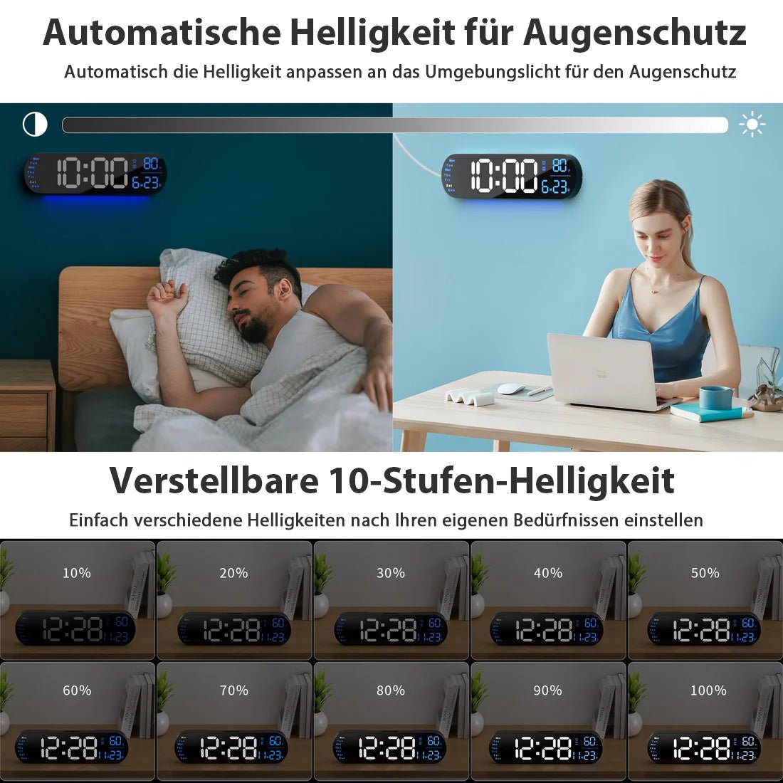 Saker Multifunktionsuhr mit LED-Anzeige