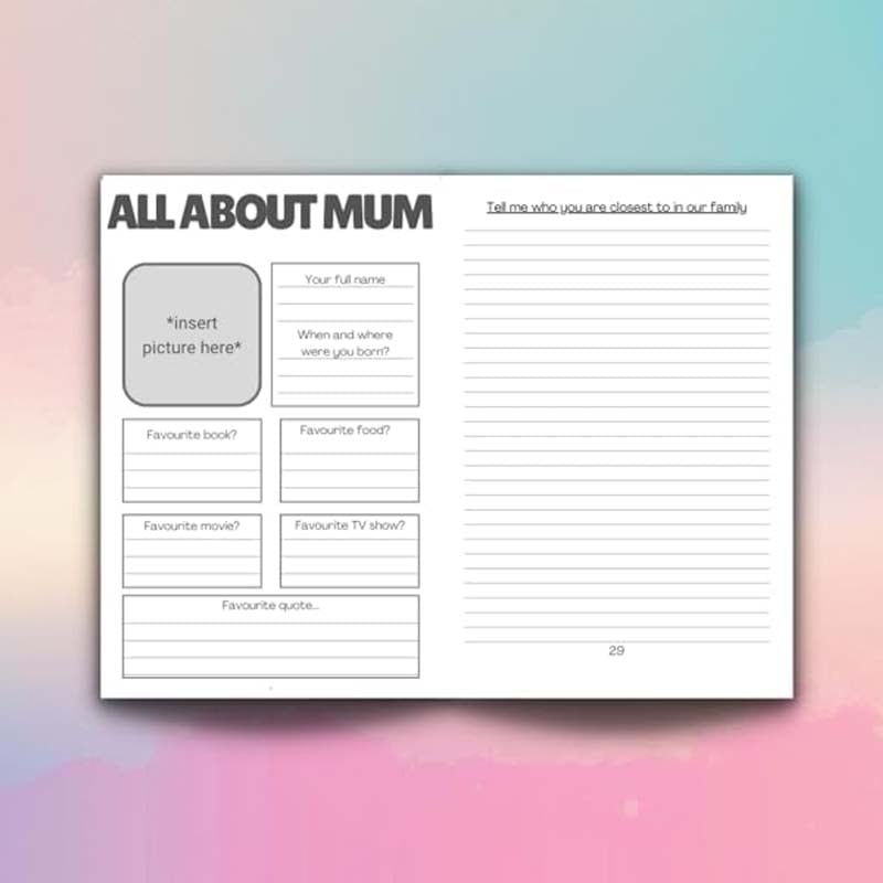 Mom, Tell Me Everything Memory Journal