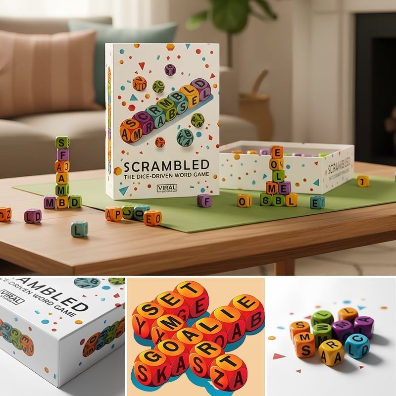 Scrambled Dice Word Game Set