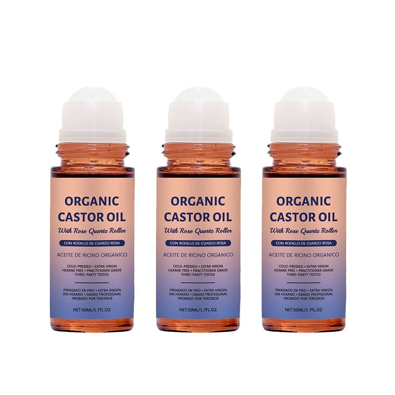 Organic Golden Castor Oil Roll-On with Rose Quartz