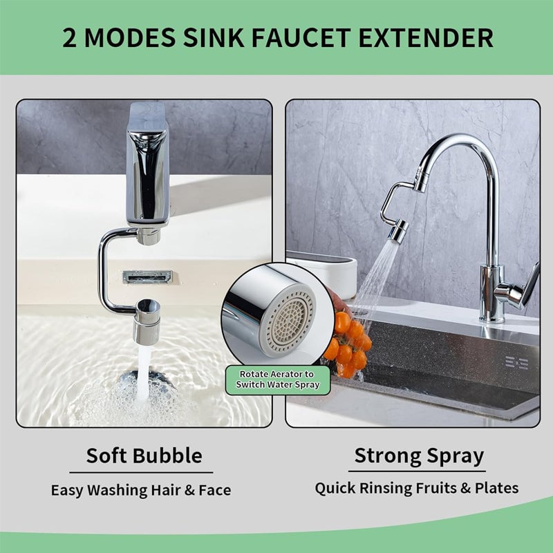 Rotatable Faucet Aerator Extension