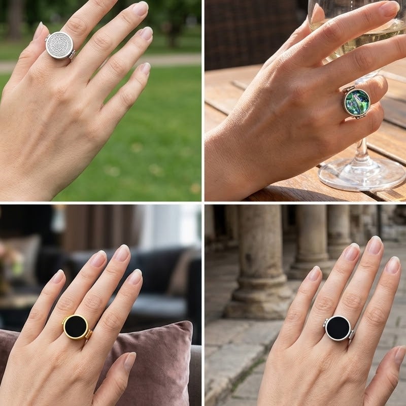 Lip balm, lipstick, and ring storage
