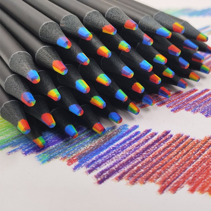 Leuk kleurpotlood met kleurverloop in regenboogkleuren