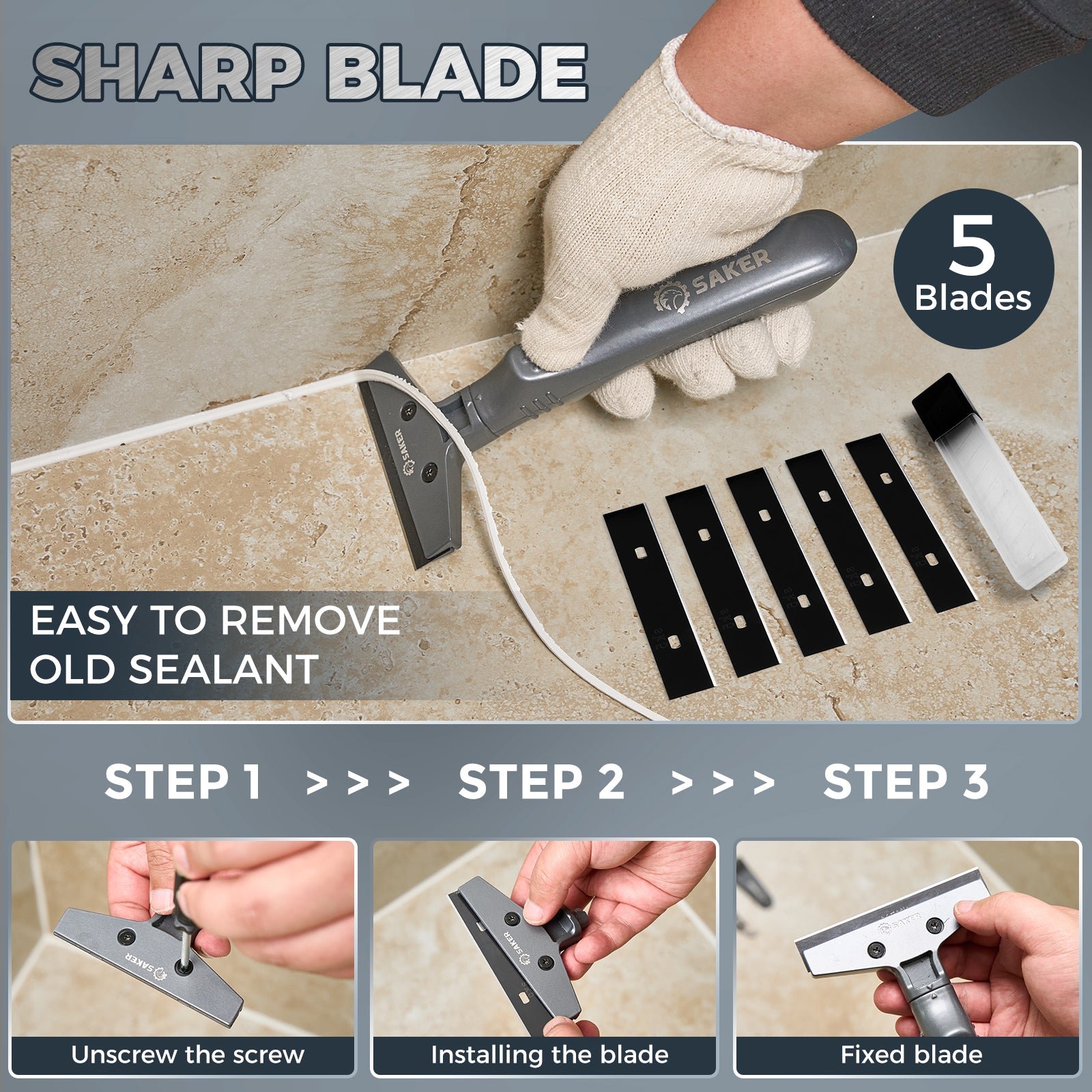 Sakerplus 4-in-1 Caulking Tool Kit