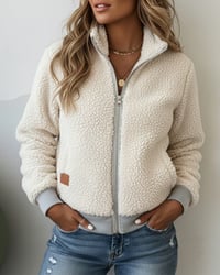 Jas Staande Kraag Fleece Rits