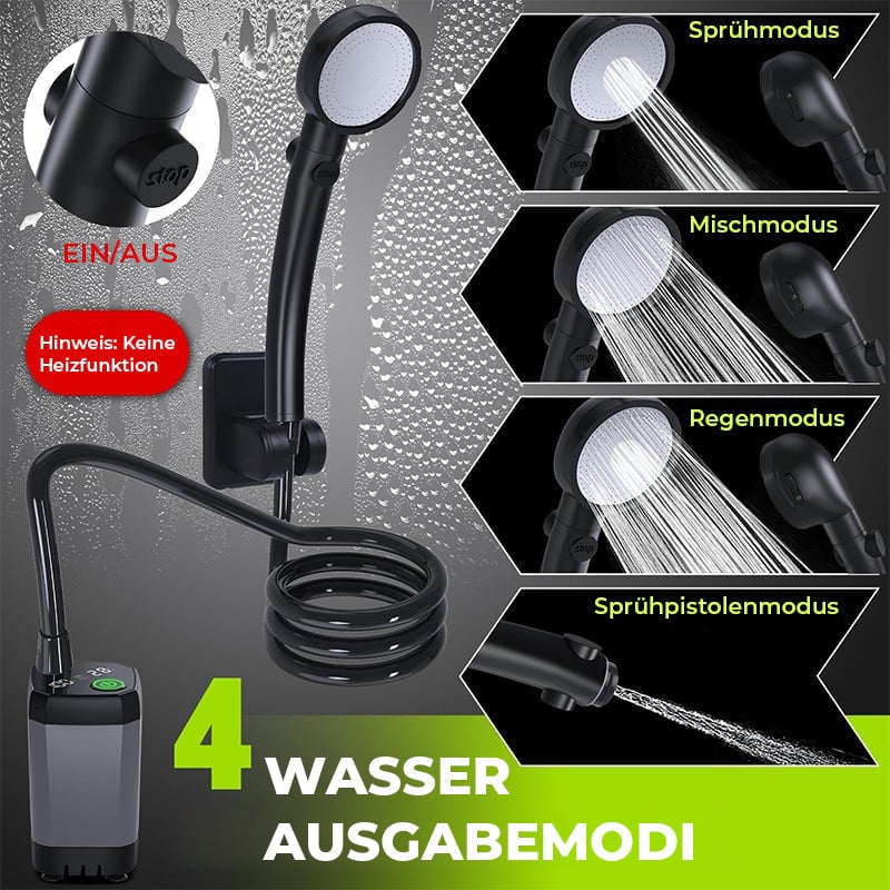 Tragbare, wiederaufladbare Camping-Duschpumpe