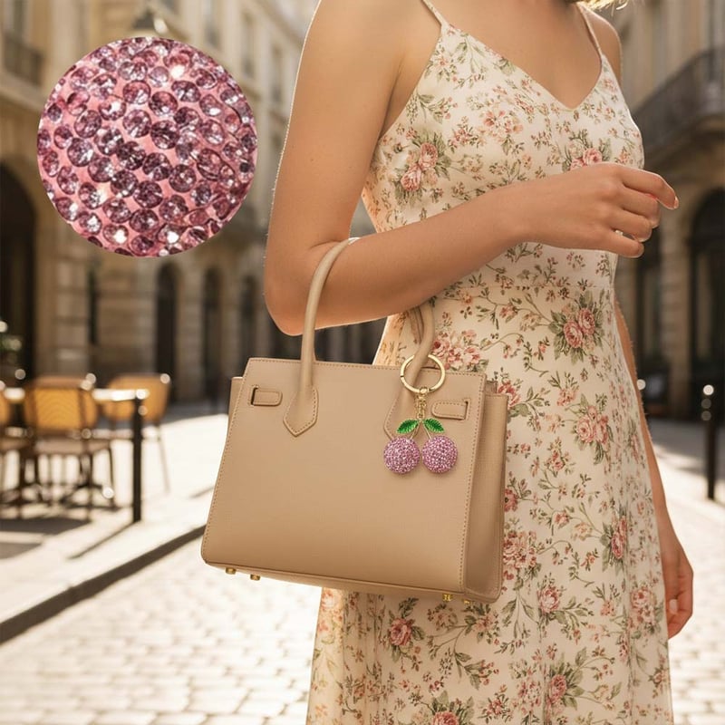 Cherry-Inspired Luxury Keychain Bag Charm