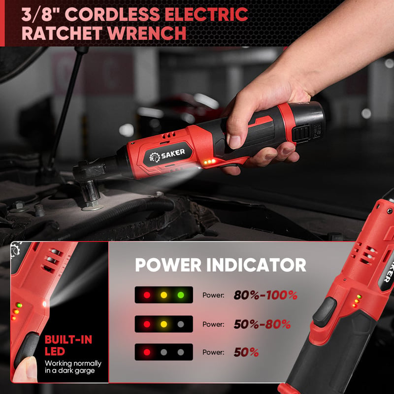 Sakerplus® 3/8" Cordless Electric Ratchet Wrench