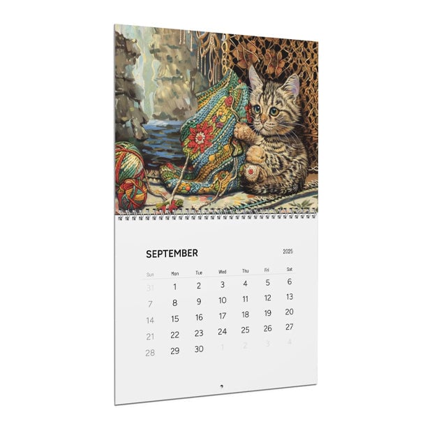  Heklede Katter Veggkalender (2025)