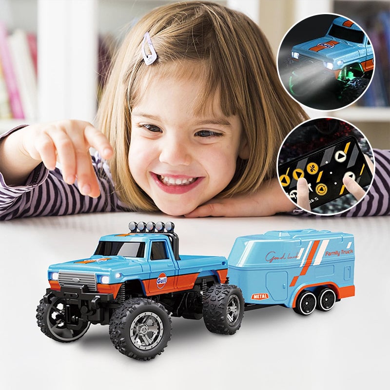 Mini Remote-controlled Shock-absorbing Off-road Monster Truck 1:64 Scale Trailer