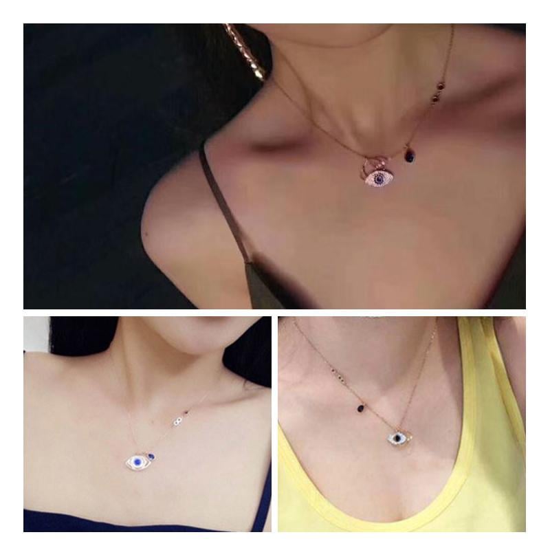 S925 Silberhalskette mit Teufelsauge  Inspiriert von Duo Evil Eye