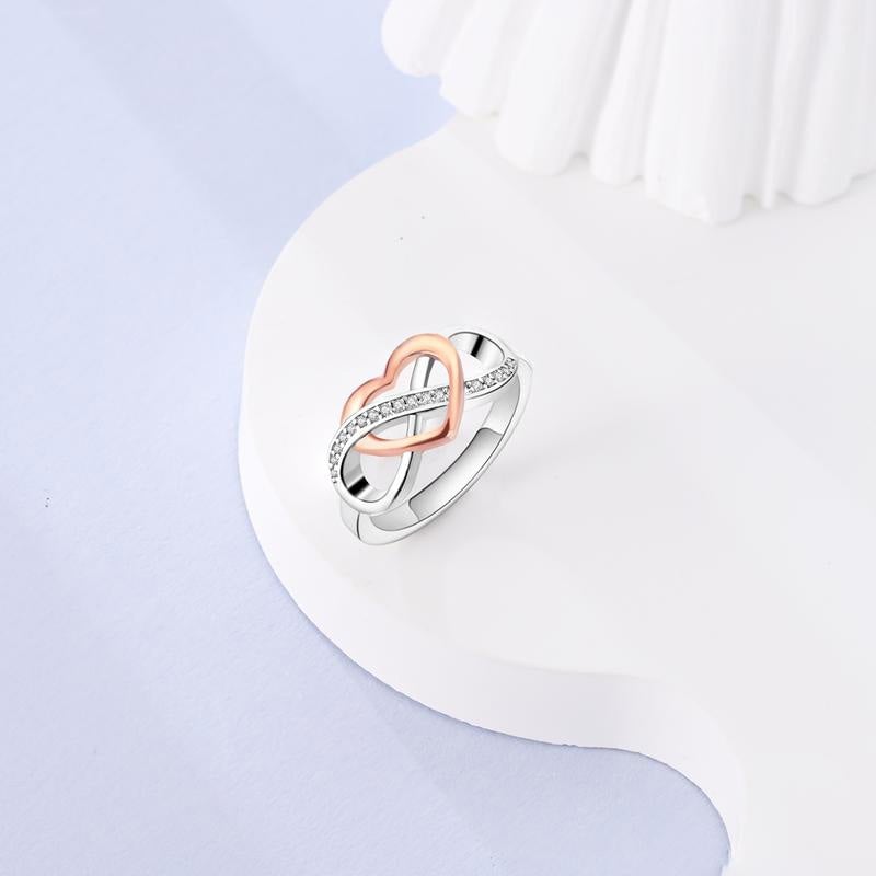 Rose Gold Infinity Heart Ring