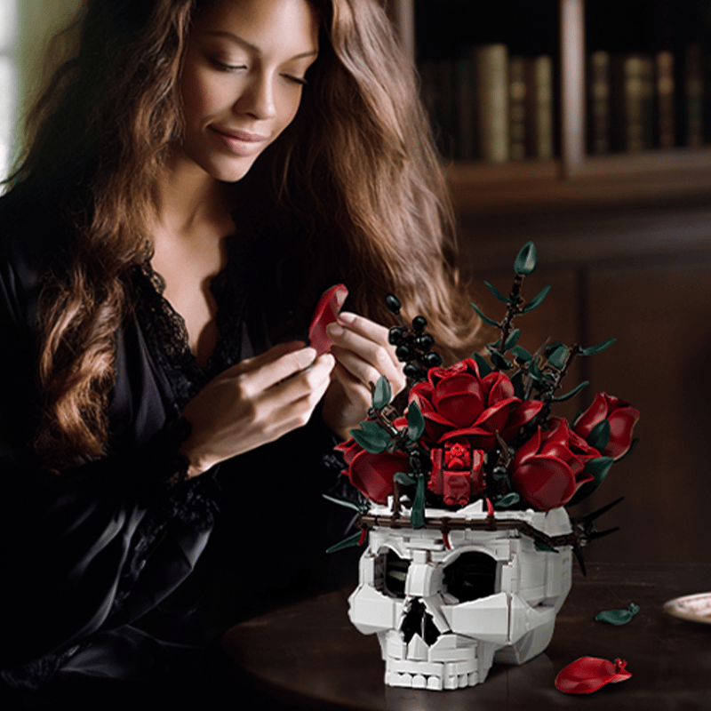Skull and rose jigsaw puzzle