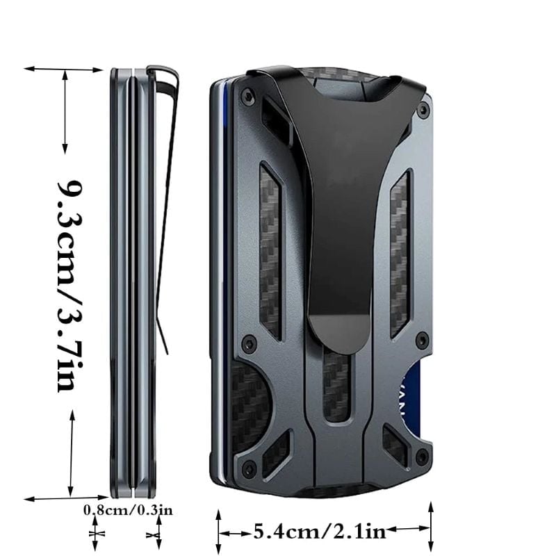 Slim Carbon Fiber Minimalist Wallet with RFID Blocking