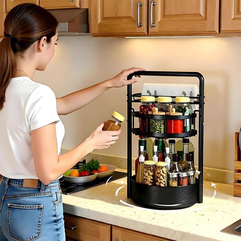 Paper Towel & Seasoning Storage Rack