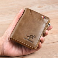 Kangaroo Men’s RFID Blocking Wallet with Zipper Multi Credit Card Holder
