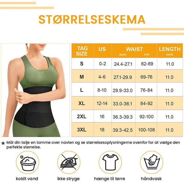 Taljestrammende bælte med velcrostropper