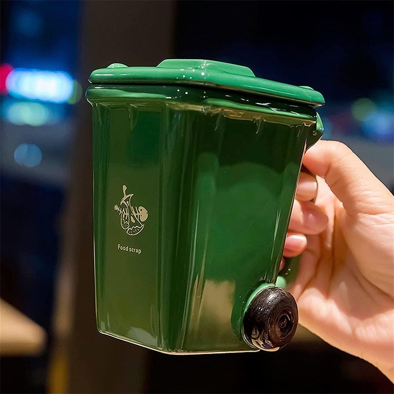 Creative Quirky Trash Can Ceramic Cup