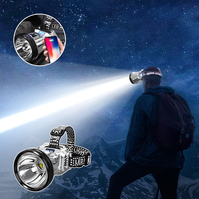 Lampe frontale rechargeable à haute puissance super lumineuse